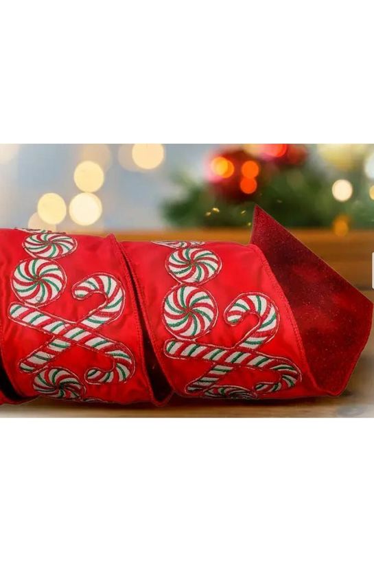 Shop For 4" Peppermint Candies Disc Ribbon (5 Yards) at Michelle's aDOORable Creations