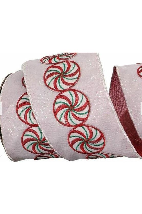 Shop For 4" Peppermint Candy Disc Ribbon: Red (5 Yards) at Michelle's aDOORable Creations