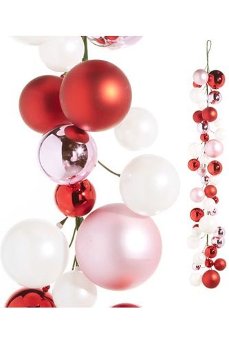 Shop For 4' Pink, Red and White Ball Garland at Michelle's aDOORable Creations