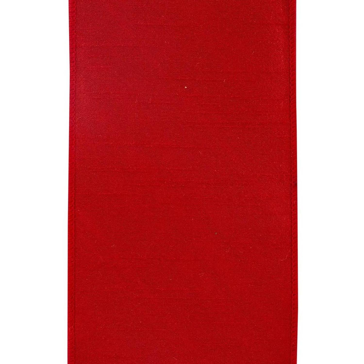 4" Plaid Dupioni Verde Diagonal Ribbon: Red/Green (10 Yards)