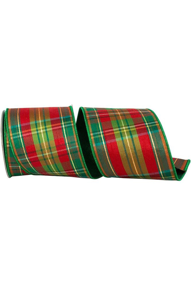 Shop For 4" Plaid Verde Traditional Deluxe Ribbon: Green/Red (5 Yards) 94260W-592-10D