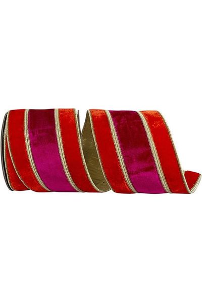 4" Plush Berry Overlay Ribbon: Ruby/Red (5 Yards) - Michelle's aDOORable Creations - Wired Edge Ribbon