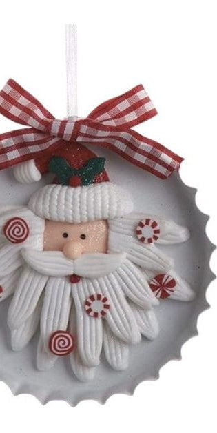 4" Santa Cookie Ornament - Michelle's aDOORable Creations - Holiday Ornaments