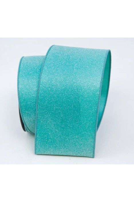4" Sugar Candy Ribbon: Teal (10 Yards) - Michelle's aDOORable Creations - Wired Edge Ribbon