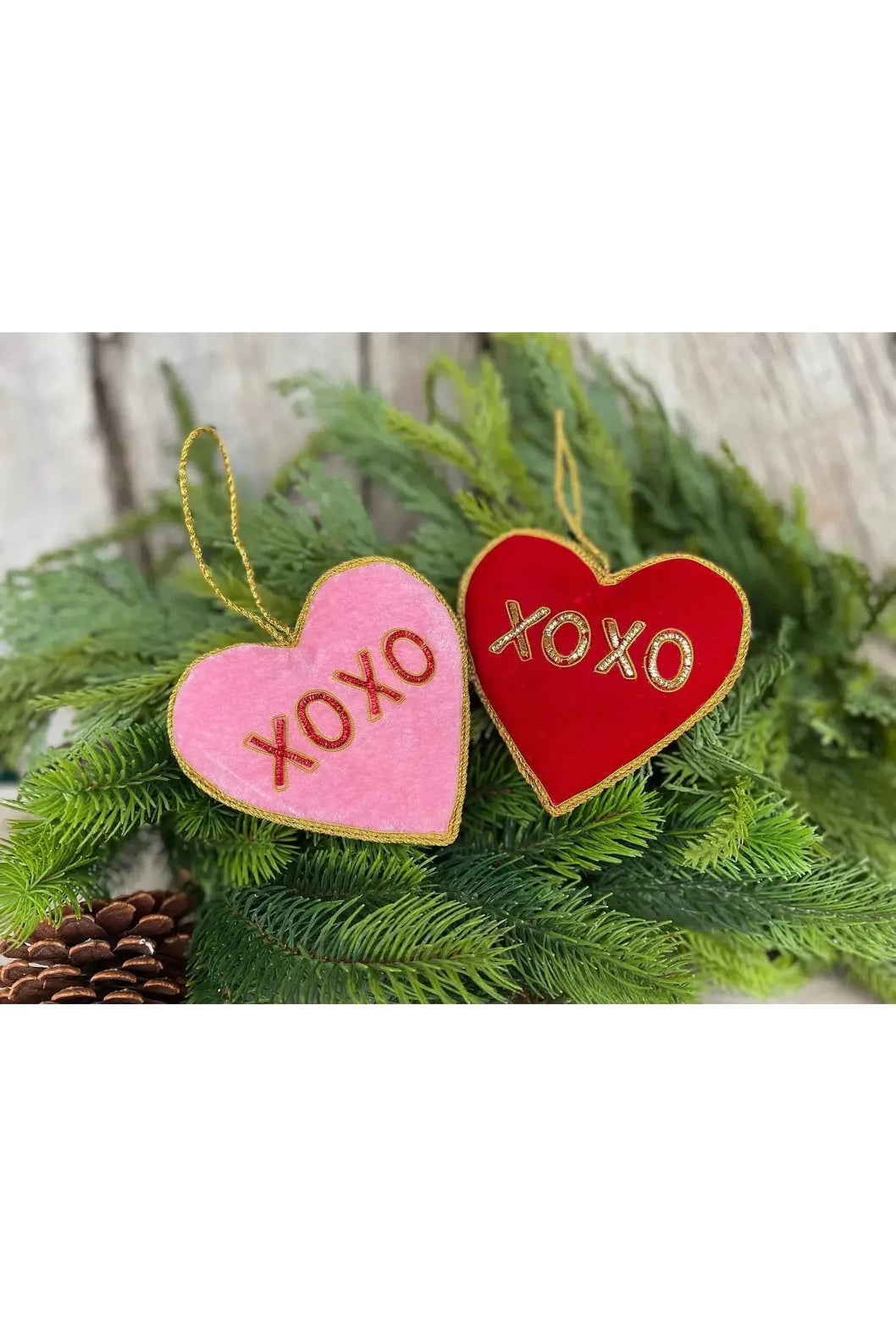Shop For 4" Velvet Embroidered Hearts: XOXO (2 Asst) MTX71533