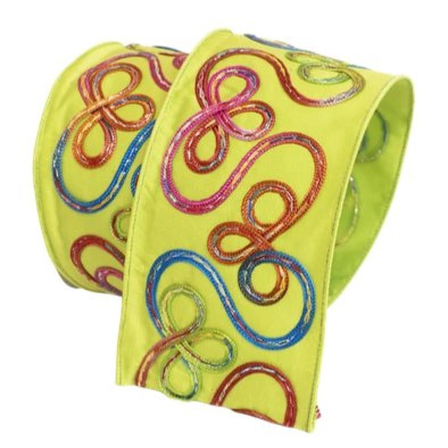 4" Whimsy Ribbon: Lime Green (10 Yards)