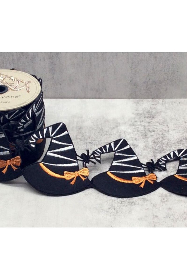 4" Witch Hat Garland Ribbon: Black (5 Yards) - Michelle's aDOORable Creations - Garland