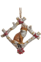 4.5" Birch Berries Woodland Animal In Birch Bark Frame Ornaments - Michelle's aDOORable Creations - Holiday Ornaments