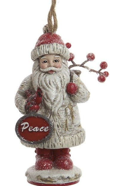 4.75" Birch Berries Belsnickel Santa Ornament - Michelle's aDOORable Creations - Holiday Ornaments