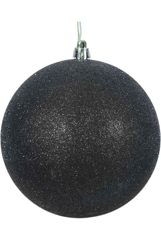 4.75" Black Glitter Ornament Ball - Michelle's aDOORable Creations - Holiday Ornaments