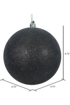 4.75" Black Glitter Ornament Ball - Michelle's aDOORable Creations - Holiday Ornaments
