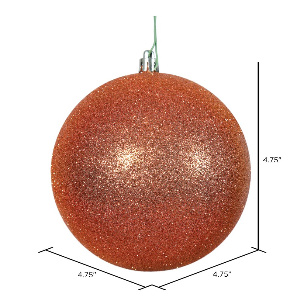 Shop For 4.75" Burn Orange Glitter Ornament Ball at Michelle's aDOORable Creations