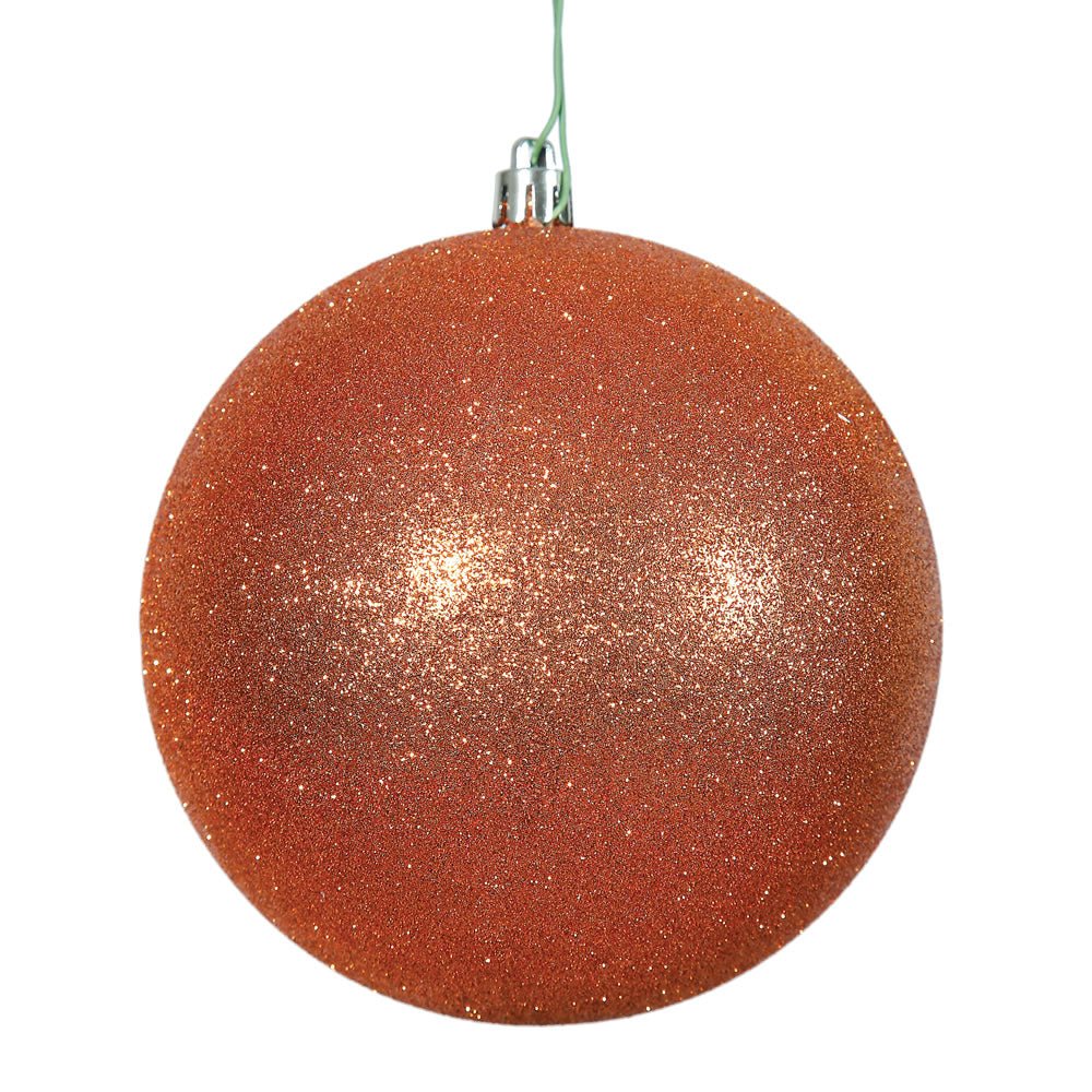 Shop For 4.75" Burn Orange Glitter Ornament Ball at Michelle's aDOORable Creations