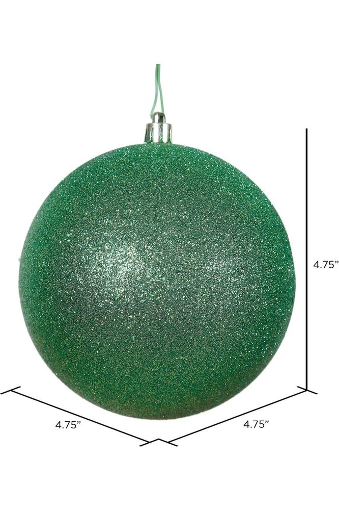 Shop For 4.75" Green Ornament Ball: Glitter N591204DG