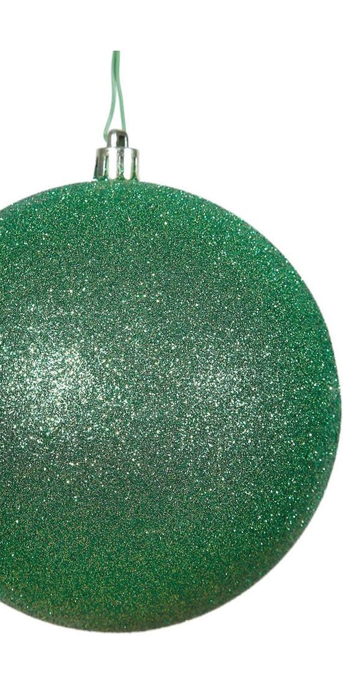4.75" Green Ornament Ball: Glitter - Michelle's aDOORable Creations - Holiday Ornaments