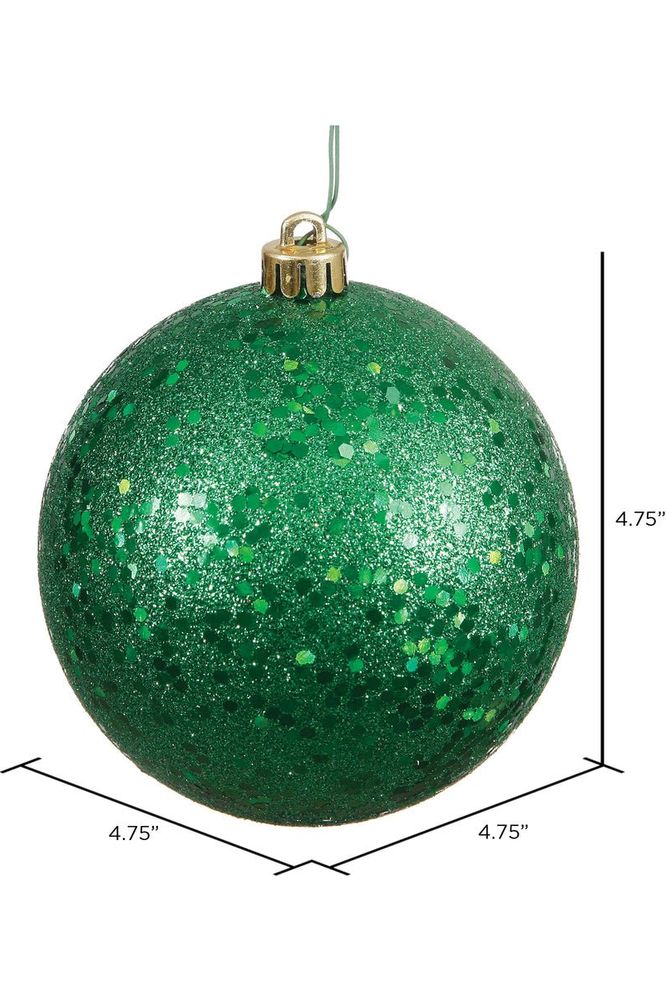 4.75" Green Ornament Ball: Sequin - Michelle's aDOORable Creations - Holiday Ornaments