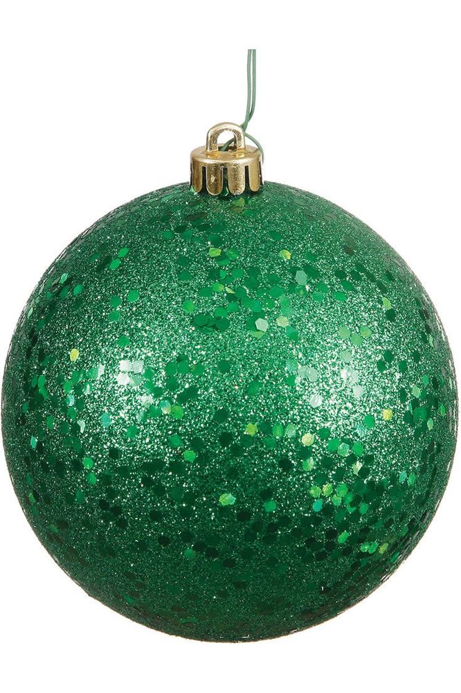 4.75" Green Ornament Ball: Sequin - Michelle's aDOORable Creations - Holiday Ornaments