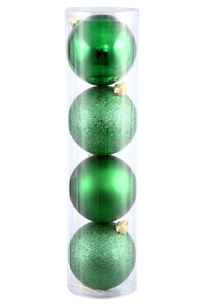 4.75" Green Ornament Balls (Asst 4) - Michelle's aDOORable Creations - Holiday Ornaments