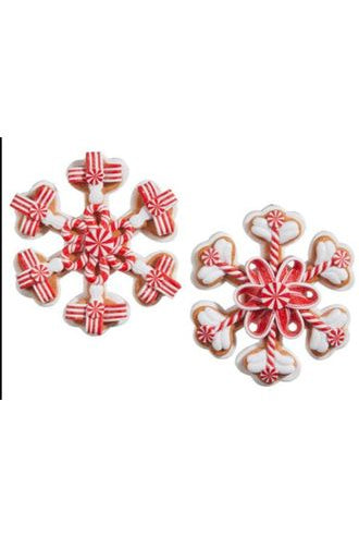 4.75" Peppermint Snowflake Ornament (Asst 2) - Michelle's aDOORable Creations - Holiday Ornaments