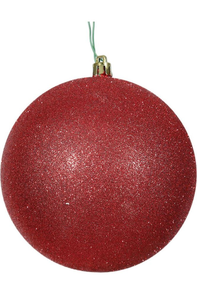 4.75" Red Ornament Ball: Glitter - Michelle's aDOORable Creations - Holiday Ornaments