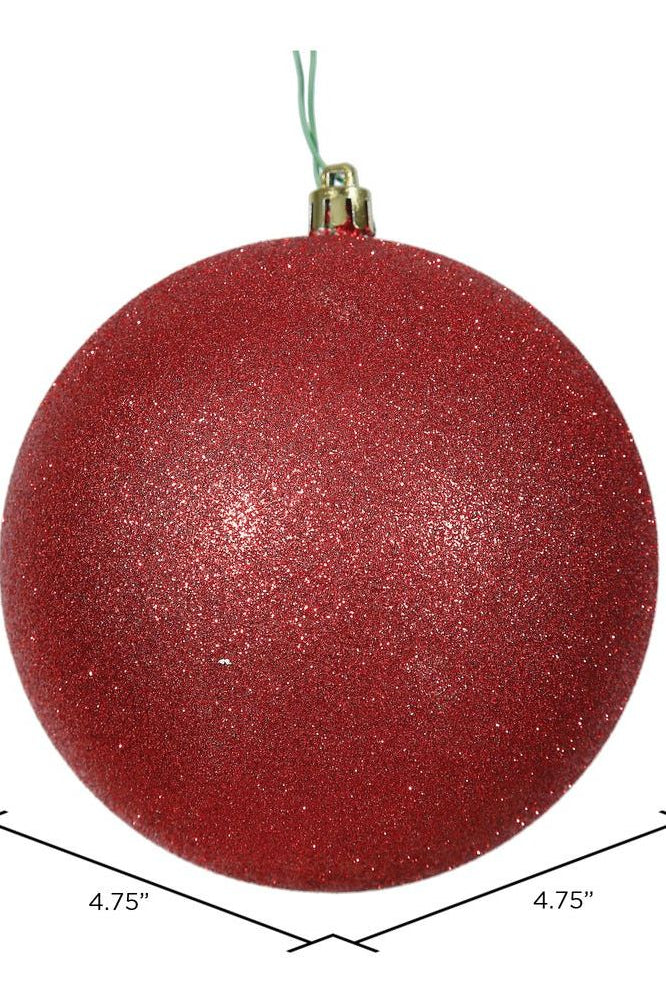 Shop For 4.75" Red Ornament Ball: Glitter N591203DG