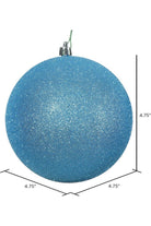 4.75" Turquoise Ornament Ball: Glitter - Michelle's aDOORable Creations - Holiday Ornaments