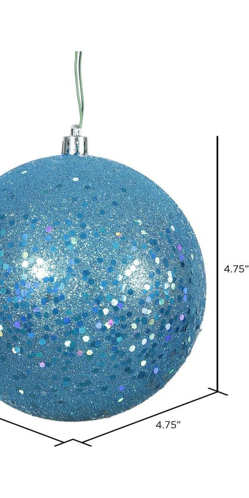 4.75" Turquoise Ornament Ball: Sequin - Michelle's aDOORable Creations - Holiday Ornaments