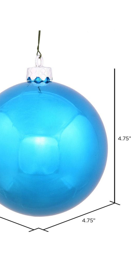 4.75" Turquoise Ornament Ball: Shiny - Michelle's aDOORable Creations - Holiday Ornaments