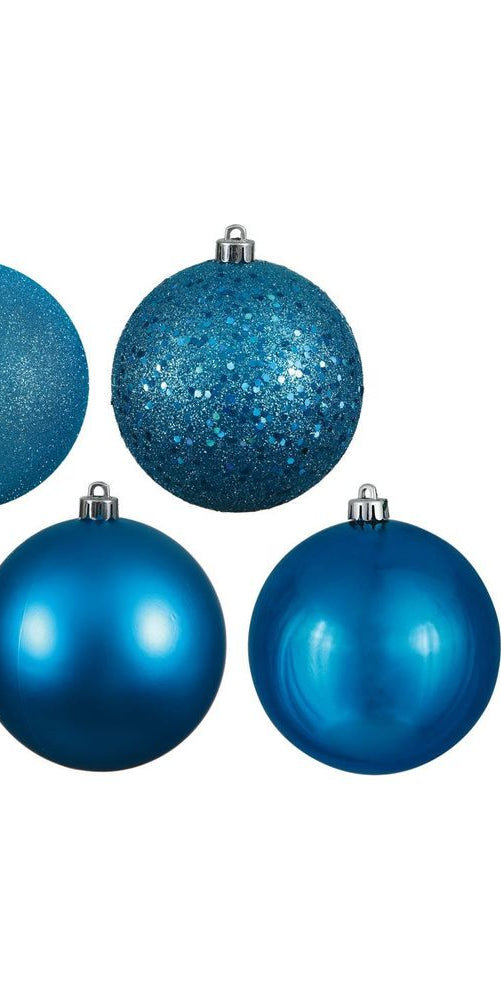 4.75" Turquoise Ornament Balls (Asst 4) - Michelle's aDOORable Creations - Holiday Ornaments