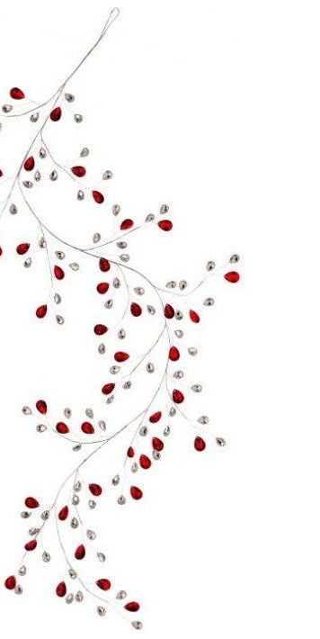 48" Metal Jewel Garland: Red/Clear - Michelle's aDOORable Creations - Garland