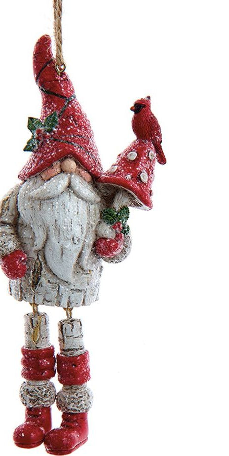 5" Birch Berries Gnome With Dangle Legs Ornament - Michelle's aDOORable Creations - Holiday Ornaments