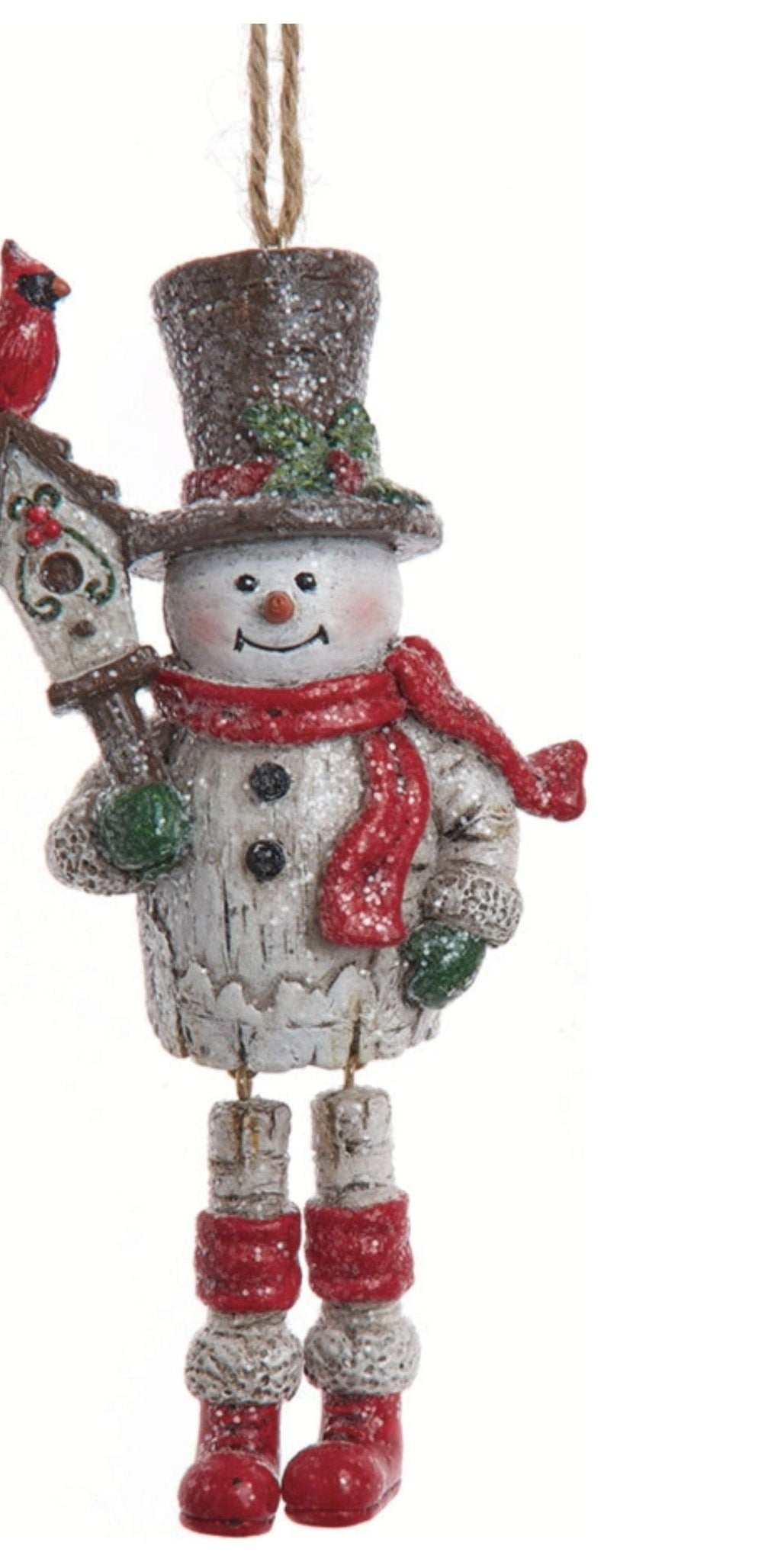 5" Birch Berries Snowman With Dangle Legs Ornaments - Michelle's aDOORable Creations - Holiday Ornaments