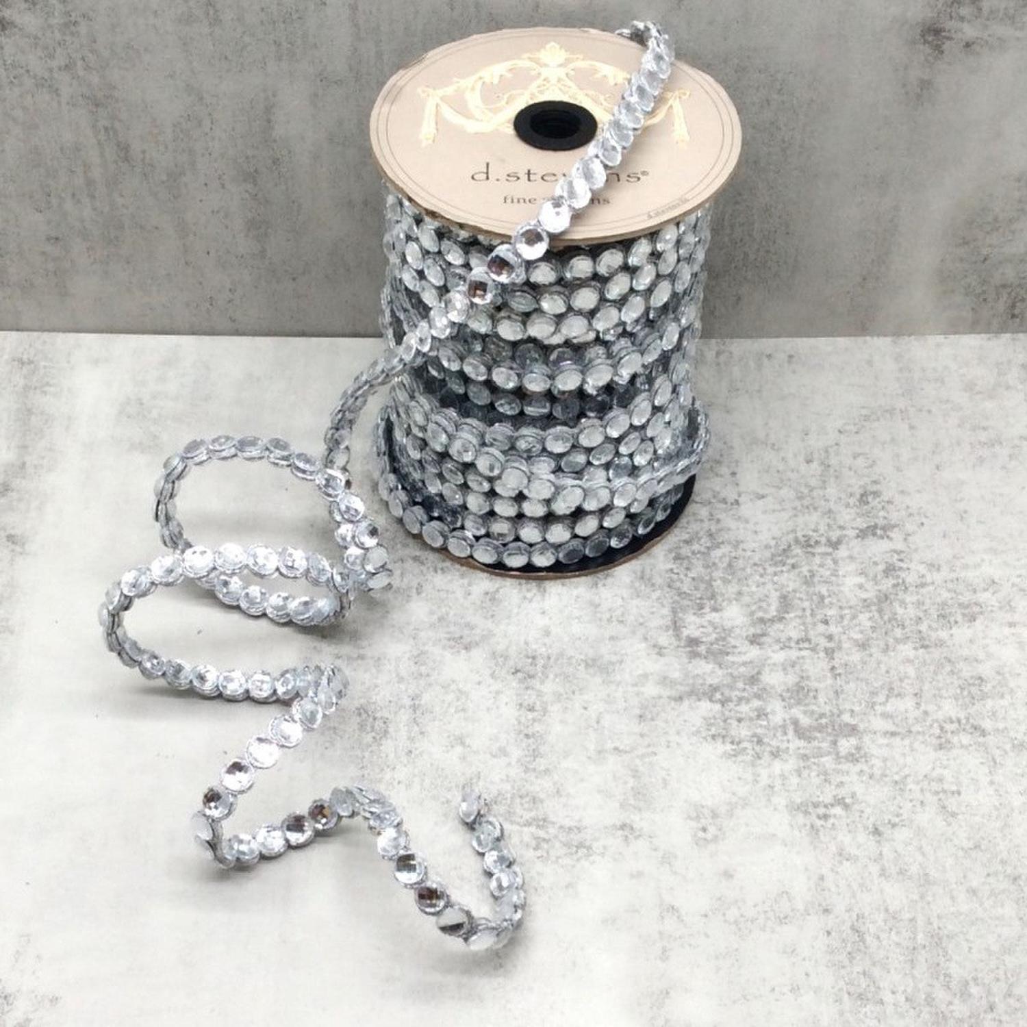 .5" Crown Jewel Garland Ribbon: Crystal (10 Yards)