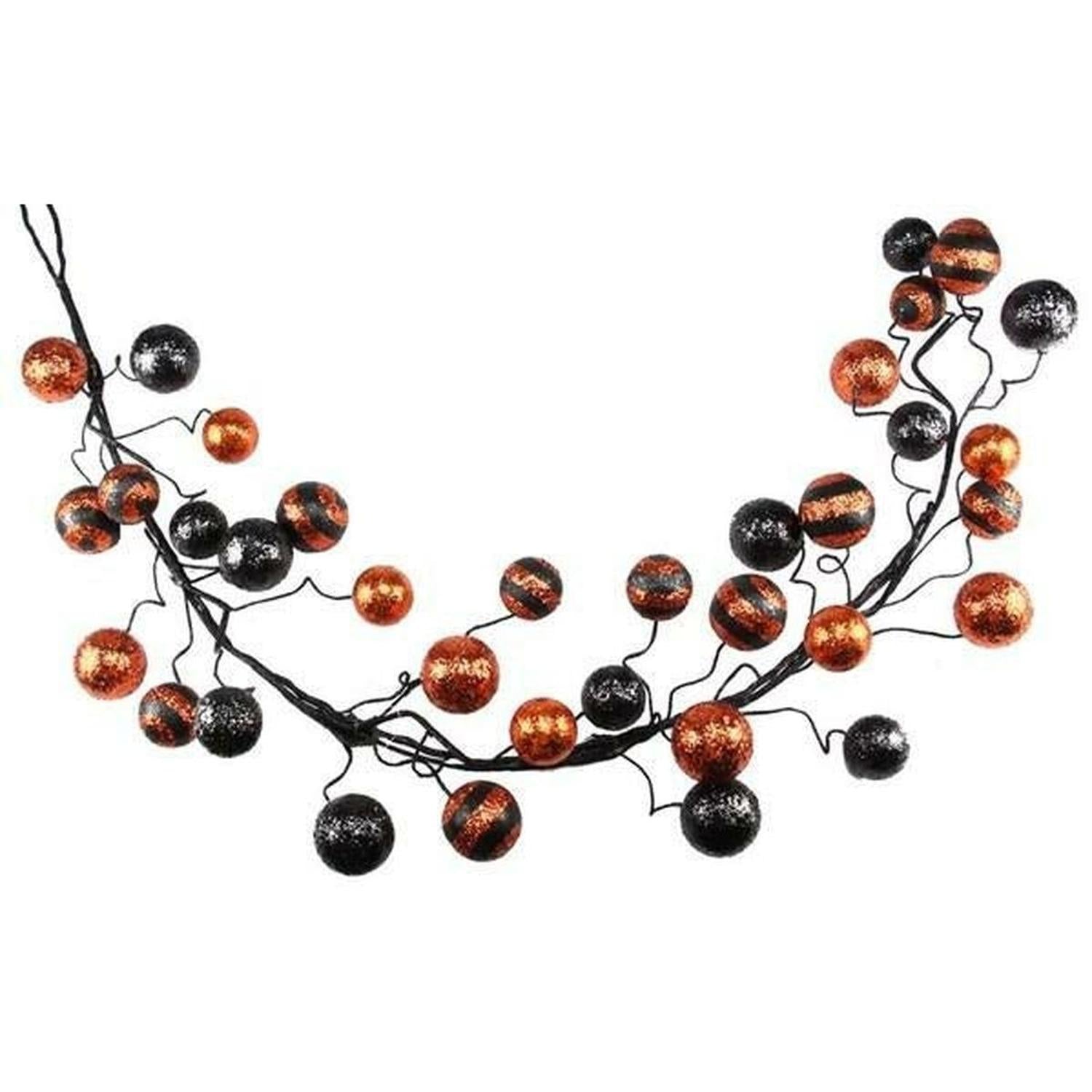 Shop For 5' Glitter Ball Garland: Orange/Black at Michelle's aDOORable Creations