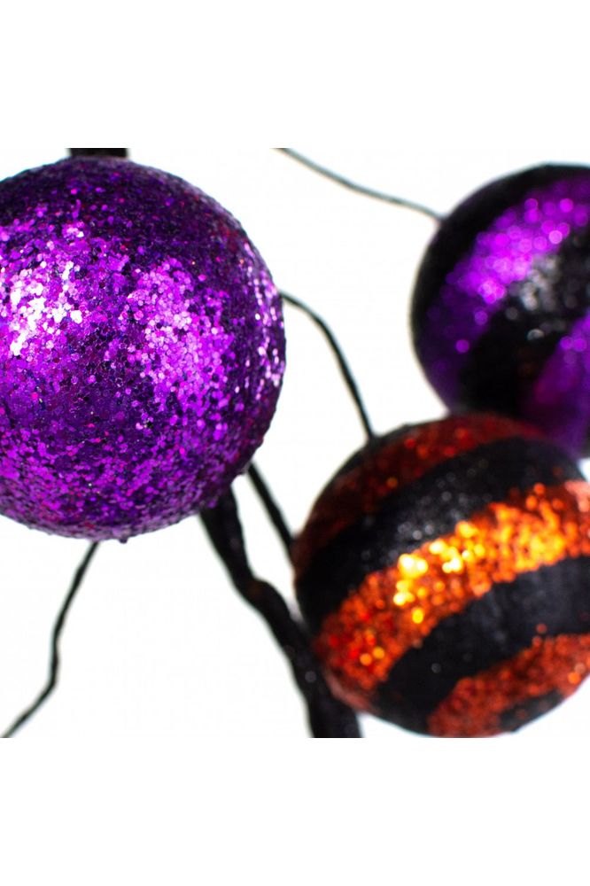 5' Glitter Ball Garland: Orange/Lime/Purple - Michelle's aDOORable Creations - Garland