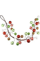 5' Glitter Ball Garland: Red/Lime Green/White - Michelle's aDOORable Creations - Garland