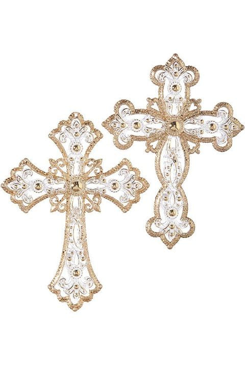 5" Jeweled Cross Ornament (Asst 2) - Michelle's aDOORable Creations - Holiday Ornaments