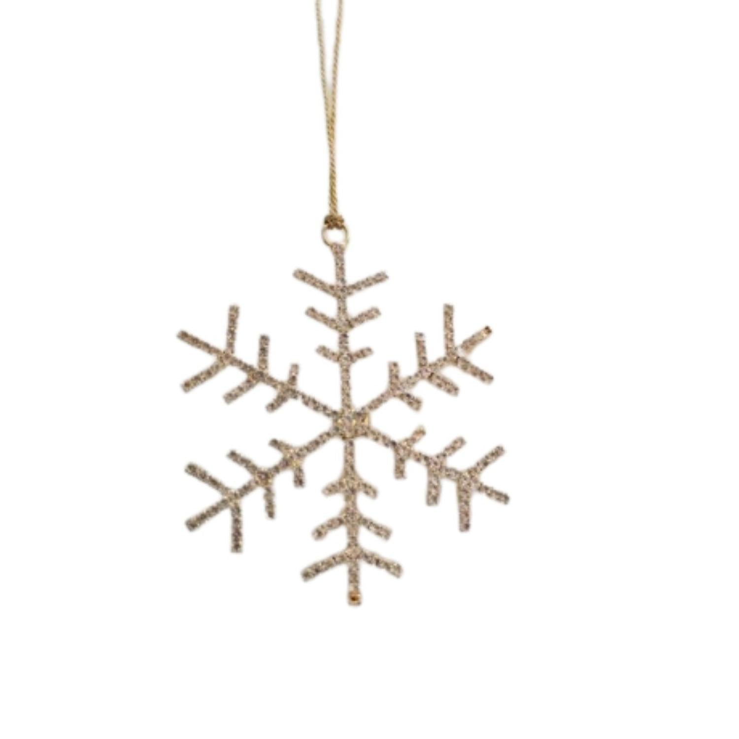 5" Petite Jewel Snowflake Ornament: Gold
