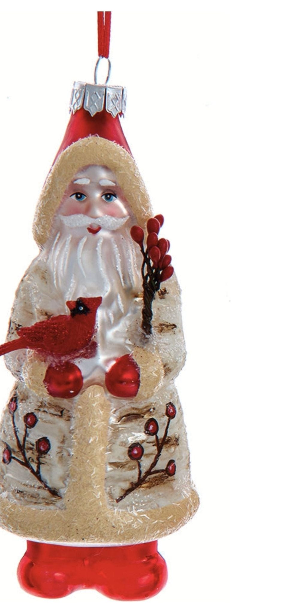 5.25" Glass Birch Berries Belsnickel Santa Ornaments - Michelle's aDOORable Creations - Holiday Ornaments