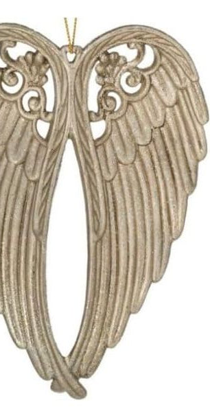 5.5" Angel Wing Ornament: Champagne Gold - Michelle's aDOORable Creations - Holiday Ornaments