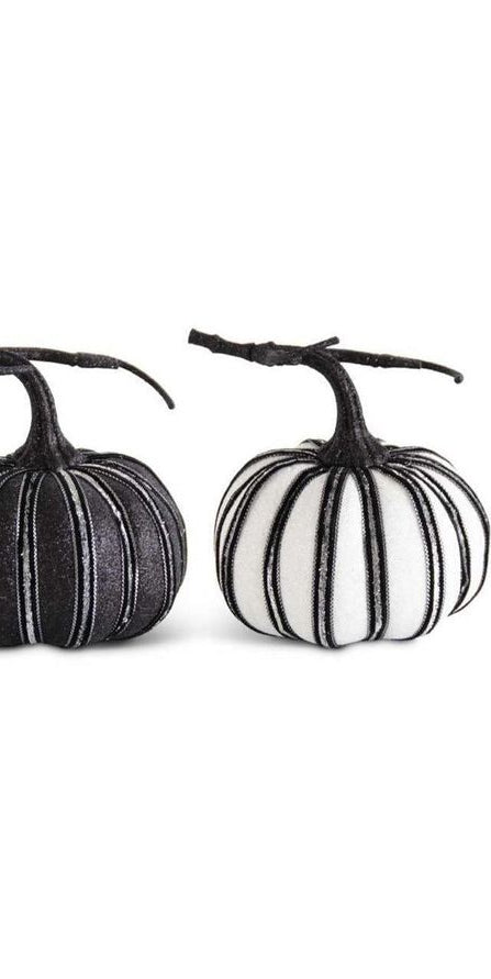 6" Assorted White and Black Pumpkins (2 Styles) - Michelle's aDOORable Creations - Pumpkin