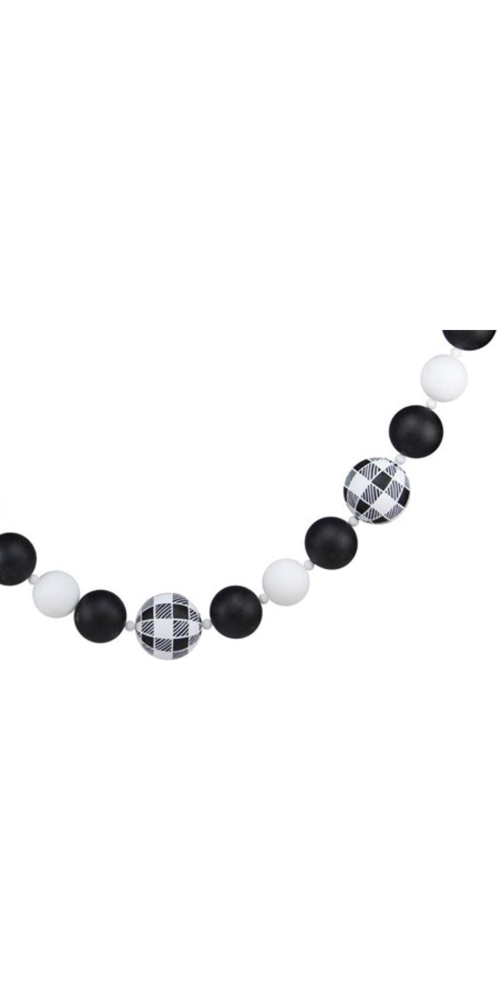 6' Check Ball Garland: Black/White - Michelle's aDOORable Creations - Garland