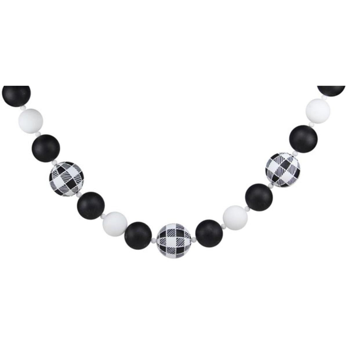 Shop For 6' Check Ball Garland: Black/White at Michelle's aDOORable Creations