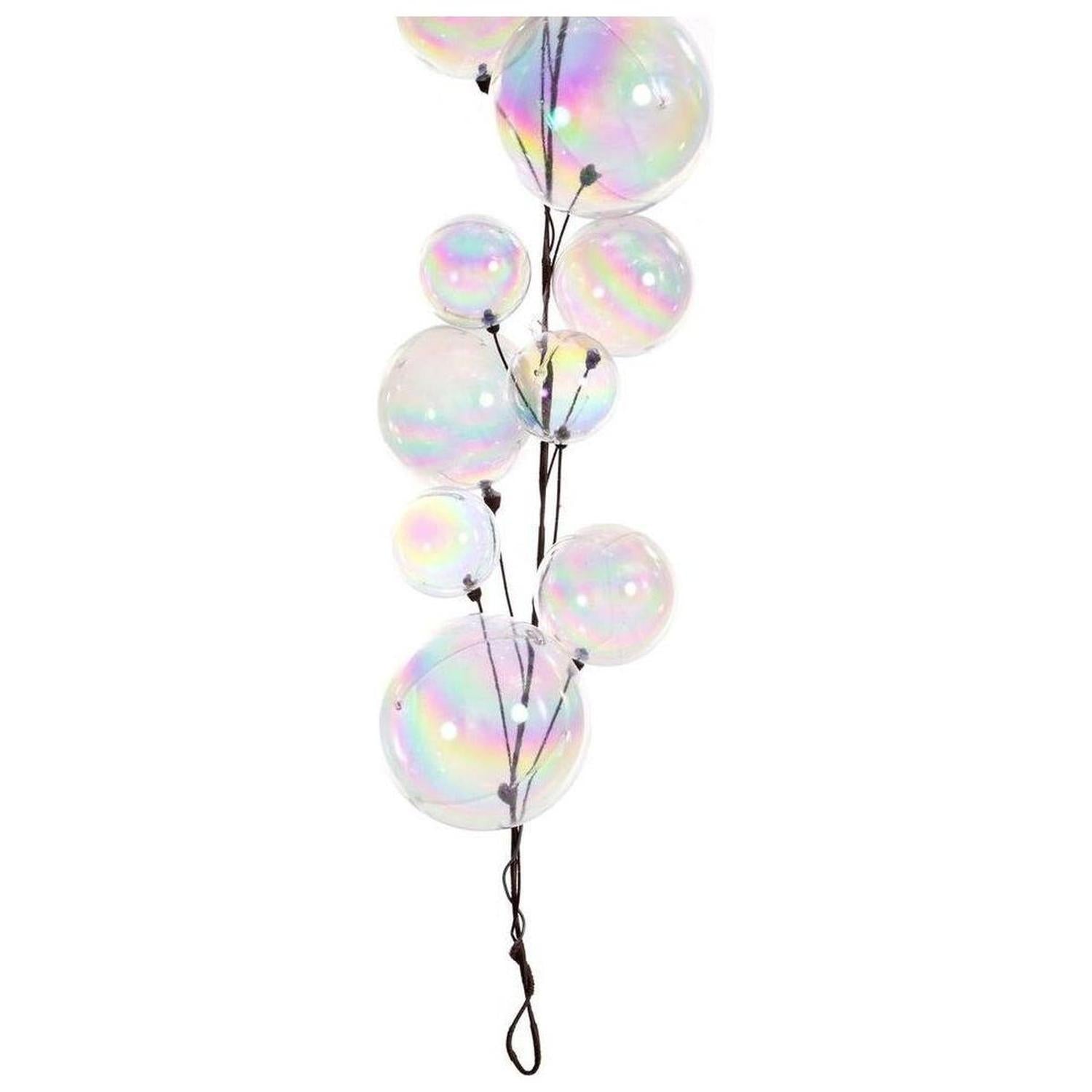 6' Clear Iridescent Branch Ball Wire Garland