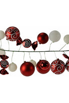6' Effortless Candy Ornament Garland: Red & White - Michelle's aDOORable Creations - Garland