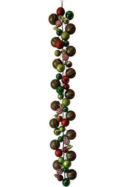 Shop For 6' Effortless Candy Ornament Garland: Red/Emerald/White XG9121TH