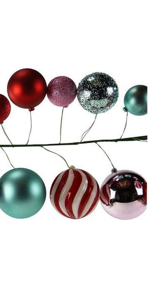 6' Effortless Ornament Garland: Red, Pink, Turquoise & White - Michelle's aDOORable Creations - Garland