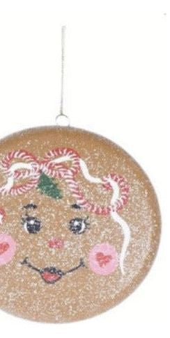 6" Gingerbread Disc Ornament - Michelle's aDOORable Creations - Holiday Ornaments