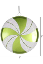 Shop For 6" Lime-White Swirl Flat Candy Christmas Ornament M153314