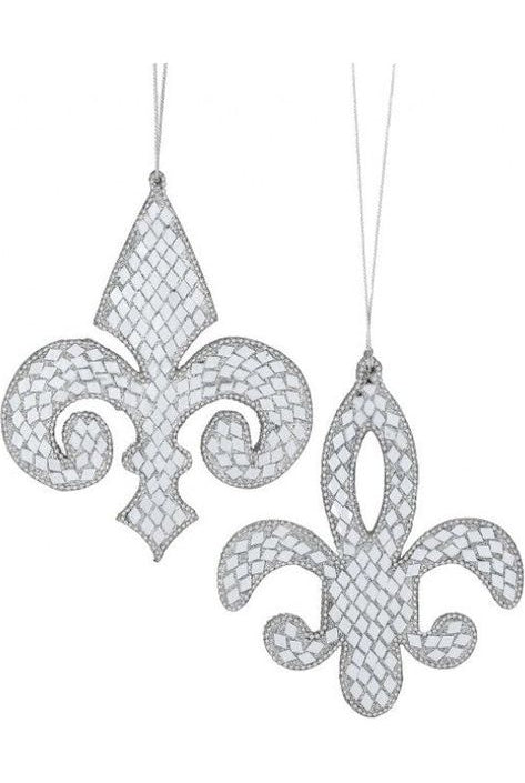 Shop For 6" Mirror Jewel Fleur De Lis Ornament (Asst 2) MTX72492